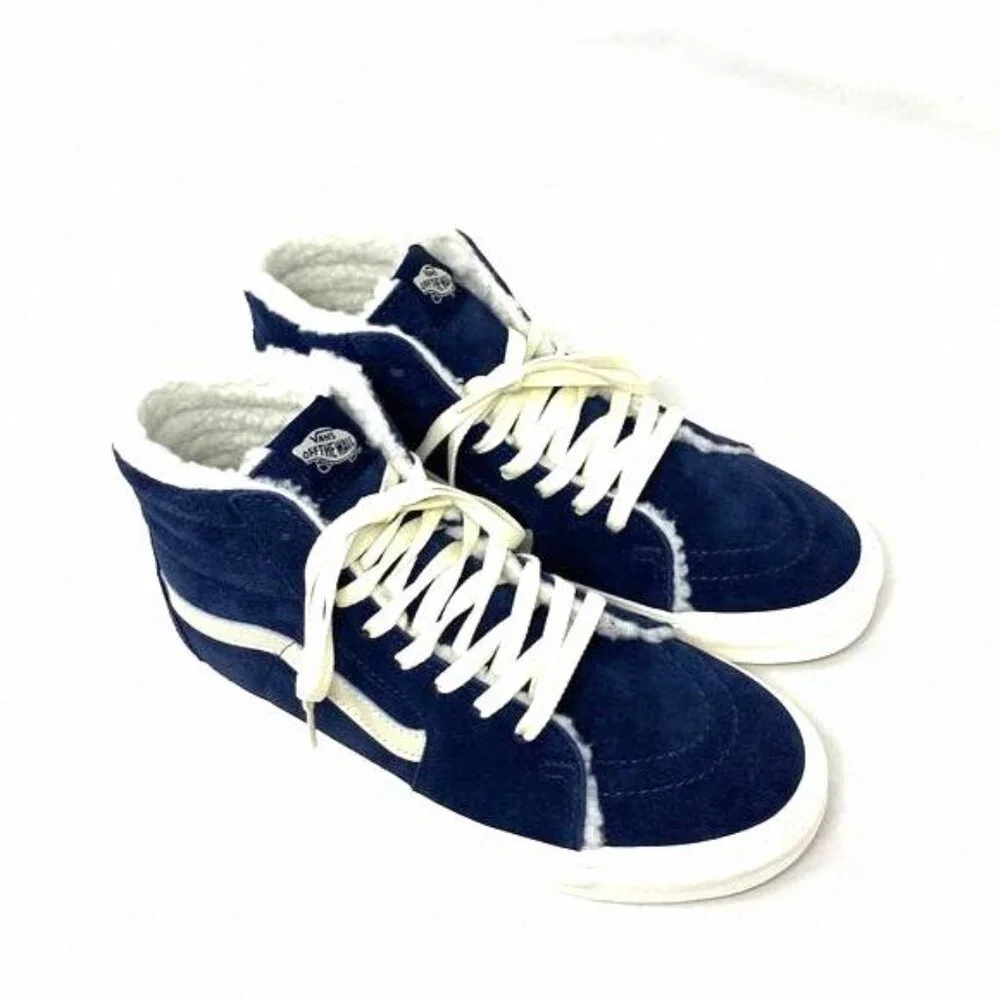 VANS Sk8-Hi Cozy Hug Shoes Skate Suede Faux Fur VN0005U9JDU Casual Women's Navi